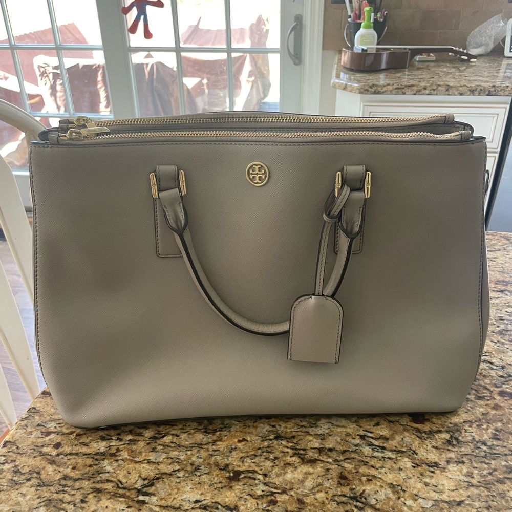 Tory Burch large gray purse